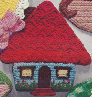 Vintage Crochet PATTERN Pot Holder House Cottage Hot Pa  