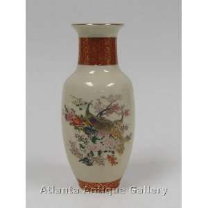  Satsuma Peacock Design Vase