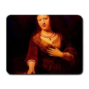  Portrait Of Saskia With Flower By Rembrandt Mouse Pad 