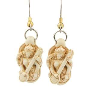  Hand cast Saraswati Earrings with Exquisite Detail 