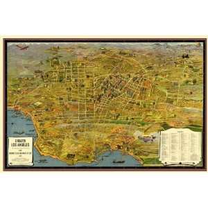  GREATER LOS ANGELES CALIFORNIA PANORAMIC MAP 1932
