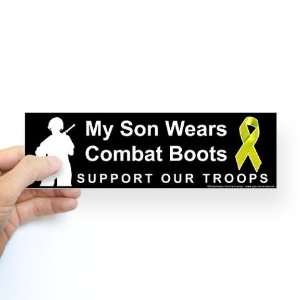  My Son Wears Combat Boots Military Bumper Sticker by 