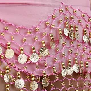 NEW Belly Dance Skirt Waist Golden Sequins Beads H2633P  