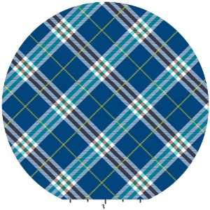  David Textiles, Licensed, Skelanimals, Plaid Blue