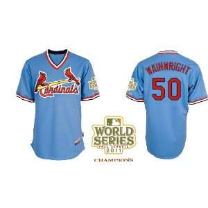 St. Louis Cardinals Authentic MLB Jerseys Adam Wainwright BLUE Cool 