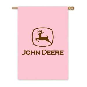  Pink John Deere Logo Silk Reflections Regular Size Flag 