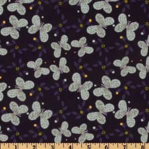  44 Wide Country Lane Butterflies Purple Fabric By The 