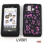 For LG Dare VX 9700 Silicone Purple Hearts Case Cover
