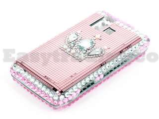 Crystal Bling Case Cover for LG VX9700 Dare Pink Crown  