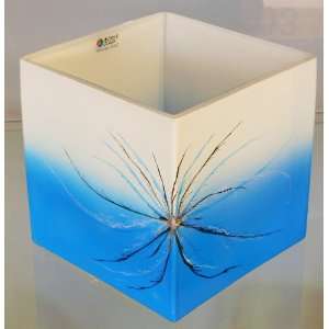  Blue Desert Flower Hand Crafted Glass Vase
