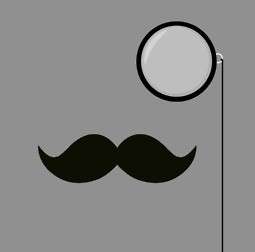 Monocle and Mustache Silhouette Cross Stitch Pattern  