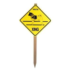  Akita Xing Caution Crossing Yard Sign on a Stake Dog Pet 