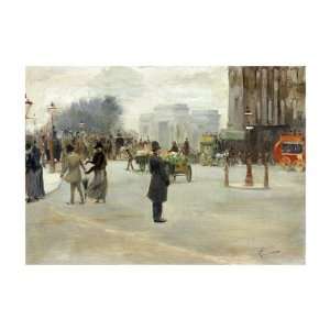  Hyde Park Corner by Albert Ludovici. size 26 inches width 