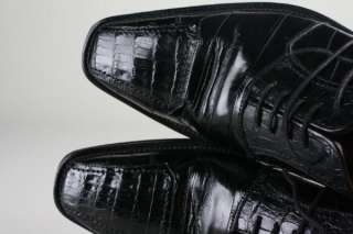 Vintage David Eden Black Crocodile Eel Leather 7.5 Oxford Clothes 