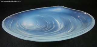 Large Opalescent Sabino Art Glass Clam Shell Tray  