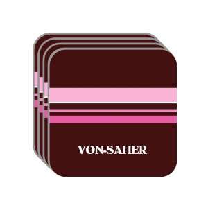 Personal Name Gift   VON SAHER Set of 4 Mini Mousepad Coasters (pink 