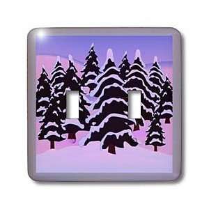  Florene Trees   Snow Covered Pine Trees On Violet   Light 