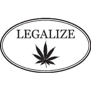 Legalize marijuana sticker vinyl decal 5 x 3
