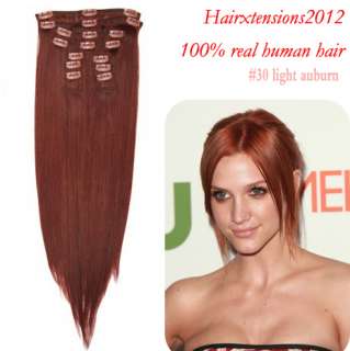 26 inch clip in human hair extensions real human hair straight hair 