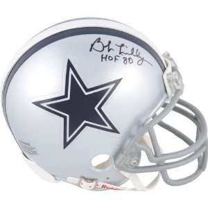  Bob Lilly Dallas Cowboys Autographed Mini Helmet with HOF 