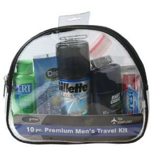  10 Pc. Premium Mens Brand Name Travel Kit Everything 