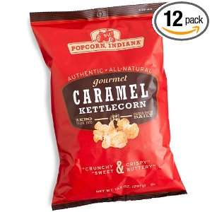 Popcorn, Indiana Kettlecorn, Caramel, 10.5 Ounce Bags (Pack of 12)