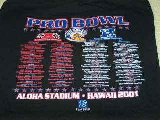 Hawaii 2001 NFL PRO BOWL Game w/ Rosters Football Shirt  