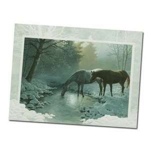  Equestrian Winter Embossed Xmas Card Health & Personal 