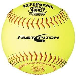 12 A9031B ASA Yellow Raised Seam Softballs from Wilson   (One Dozen 