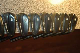 RARE MIZUNO FORGED MP 14 3 THRU PW (HEADS ONLY) POLISHED BLACK OXIDE 
