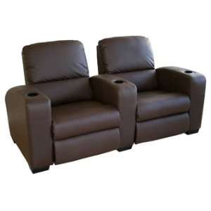  Baxton Studios Showtime Theater Seating in Brown Set of 2 