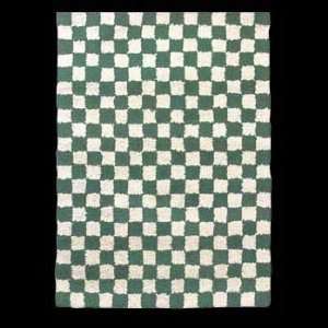  Cotton Rugs Green 100 % cotton, Checked Rug Hooked Cotton 