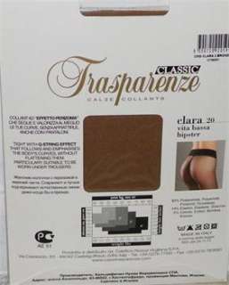 Trasparenze SILKY SHEER to WAIST G STRING Effect Pantyhose Tights *M 