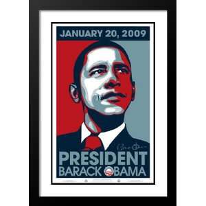  Barack Obama 20x26 Framed and Double Matted 2009 Inaugural 