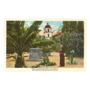  Santa Barbara Mission, California Travel Premium Poster 