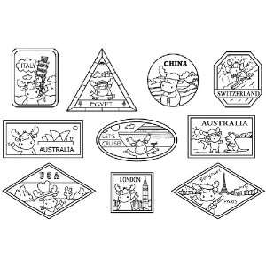  Riley & Company Cling Mount Rubber Stamp Set Travel 