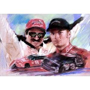  Dale Earnhardt Jr. & Sr. (Faces & Cars) Sports Poster 