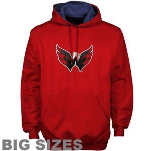  Majestic Washington Capitals Red Team Logo Big Sizes Hoody 