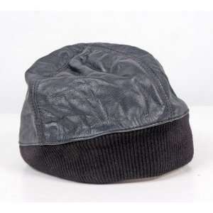  bikers leather beanie cap  one size fits all Everything 