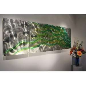 Abstract Multi Panel Painting on Metal Wall Decor, Design 
