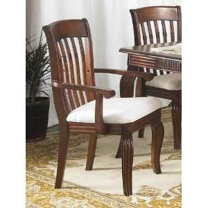  Set of 2 Dining Arm Chairs with Slatted Back Design in 