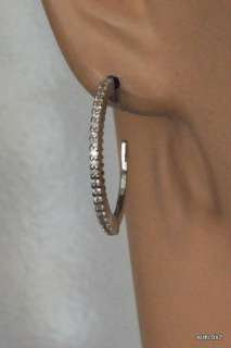   .00 ROBERTO COIN 18K White Gold Diamond Hoop Earrings SALE  