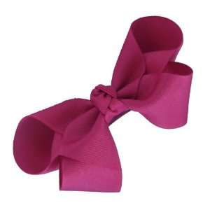  Hot Pink Large Solid Bow Barrette