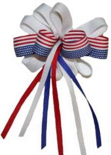  Hair Bows ~ Red White Blue American Flag Patriotic Bow 