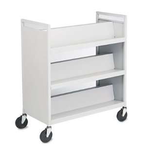  Buddy Products Slant Shelf Library Cart, Steel, 18 x 42 x 