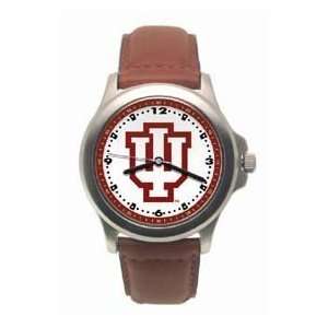  Indiana Hoosiers Mens Rookie League Leather Strap Watch 