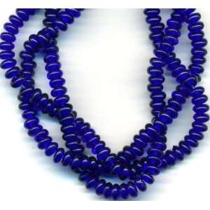  WHOLESALE Czech Glass 4mm Rondelle Beads   1 Mass  Cobalt 