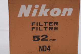 NIKON ND 4X FILTER 52MM CLASSIC BLK/CASE/NEW/BOX/INSTR  