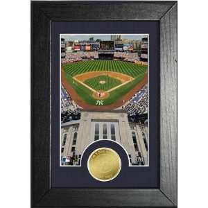    Yankee Stadium Gold  Tone Bronze Coin Frame 