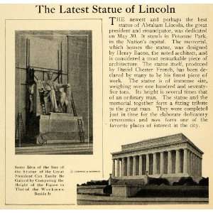  1922 Print Abraham Lincoln Statue Potomac Washington DC 